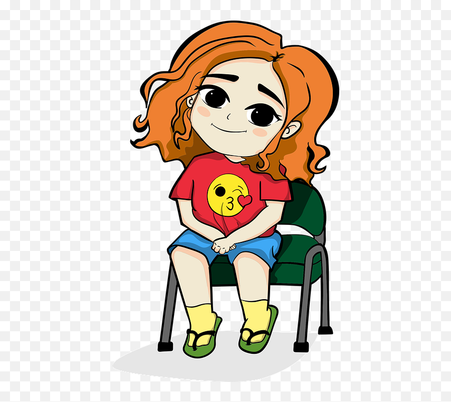 Free Photo Curly Cartoon Cute Character Kid Girl Sitting Emoji,Kawaii Character Emotions
