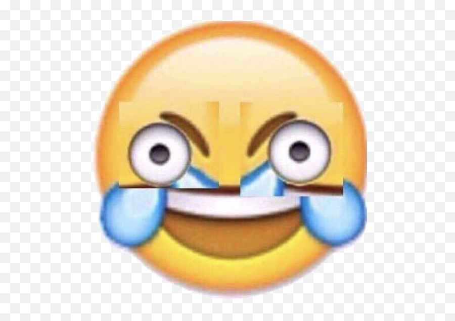 The First Cursed Emoji - Open Eye Crying Laughing Emoji Transparent,Cursed Emoji Meme