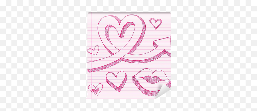 Wall Mural Heart Arrows Sketchy Doodle Vector Love Design Emoji,Heart Arrow Emoji