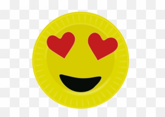 10x Emoji Heart Shaped Eyes Disposable Strong Heavy Duty Paper Plates,Tag Emoji