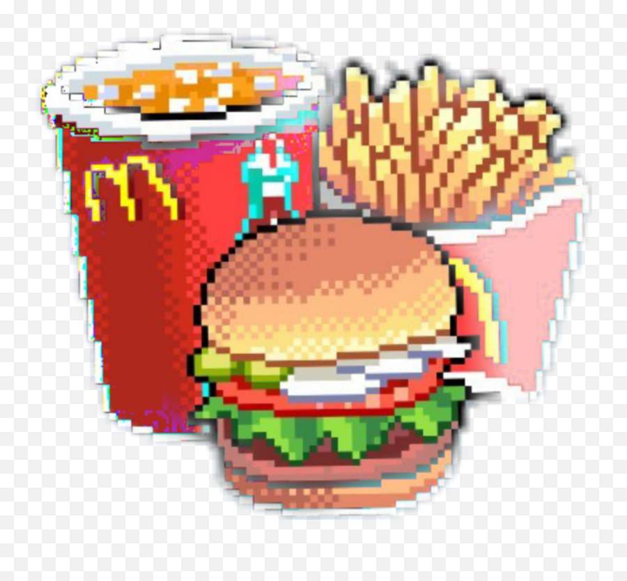 Mcdonald Tumblr Chick Chips Burger Hake Hakeslider - Pixel Pixel Art Mcdonalds Food Emoji,Hamburger Emojis