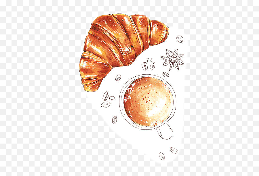 Croissant Sticker - Croissant Illustration Emoji,Croissant Emoji