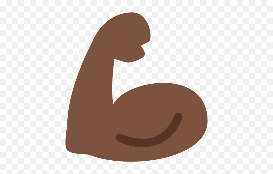 Flexed Biceps Emoji With Dark Skin Tone - Transparent Muscle Clip Art,Muscle Flex Emoji