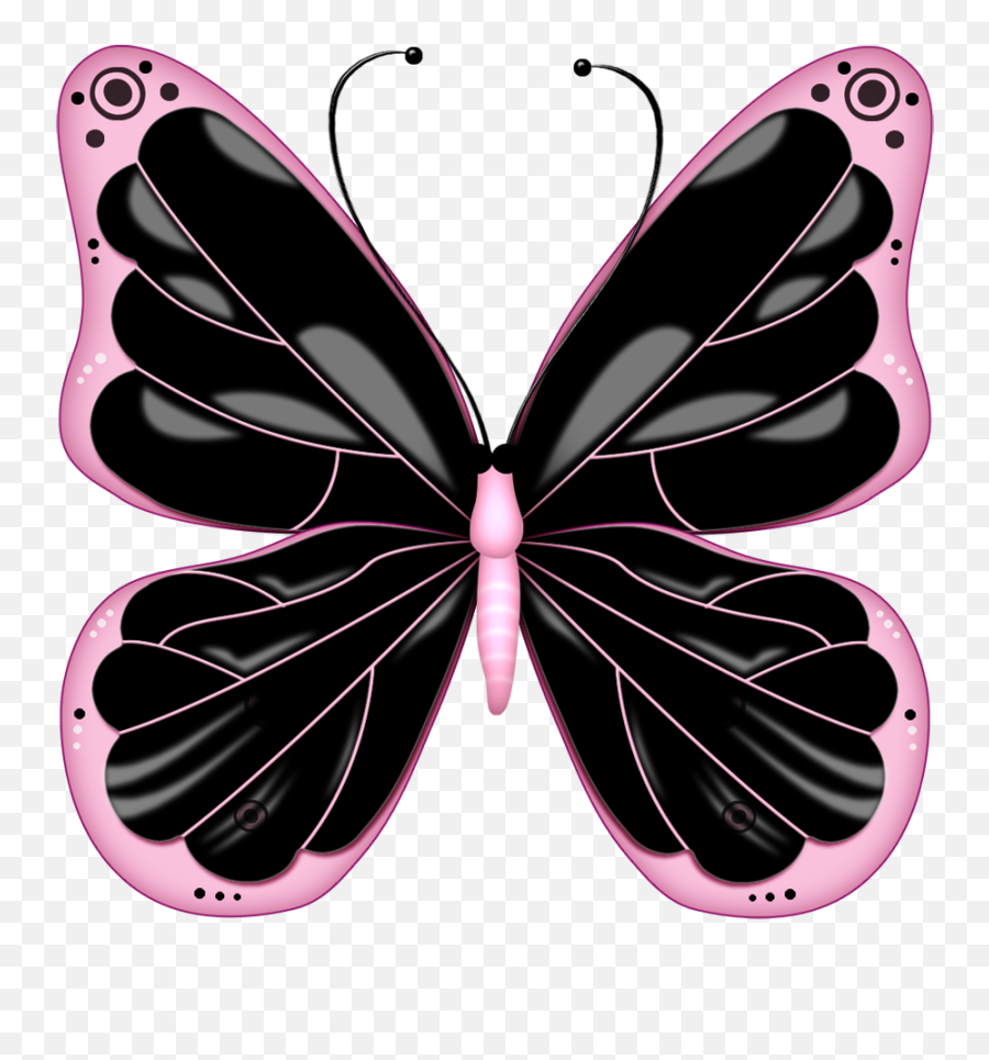 Breat Cancer Pink Ribbon Emoji - Clip Art Library Butterfly Color Black And Pink,Pink Butterfly Emoji