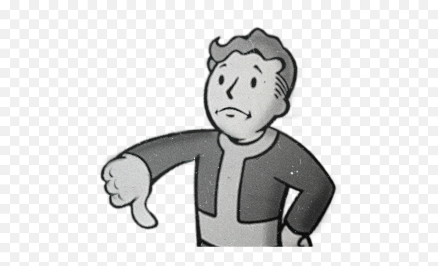 Fallout Vault Boy Thumbs Down - Thumbs Down Vault Boy Png Emoji,Fall Out Boy Emoji