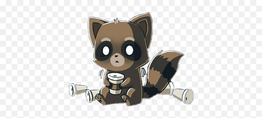 Racoon Animal Coffee Sticker - Cute Coffee Animal Drawing Emoji,Coffee Addict Emoji