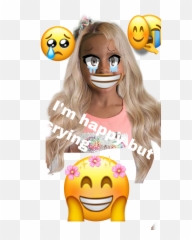 Im Crying But Im Happy Sticker - Happy Emoji,Im Done Crying Emoji