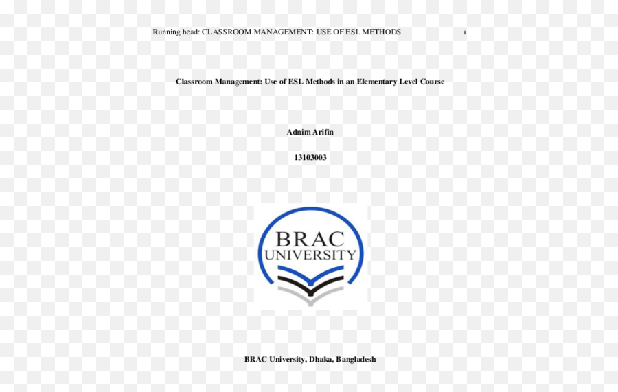 Pdf Classroom Management Use Of Esl Methods In An - Brac University Emoji,Esl Emotions Discussion Questions