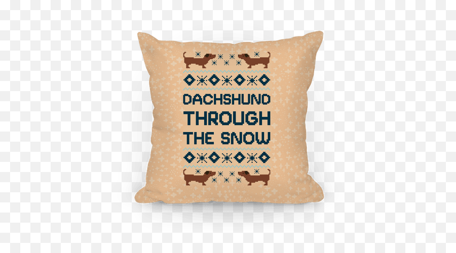 Dachshund Through The Snow Pillows Lookhuman Emoji,Dachshund Emoticon Facebook
