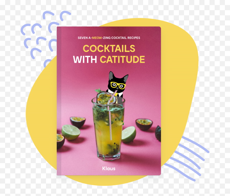 Cocktails With Catitude Cocktail Book By Klaus Emoji,Cocktails Emojis