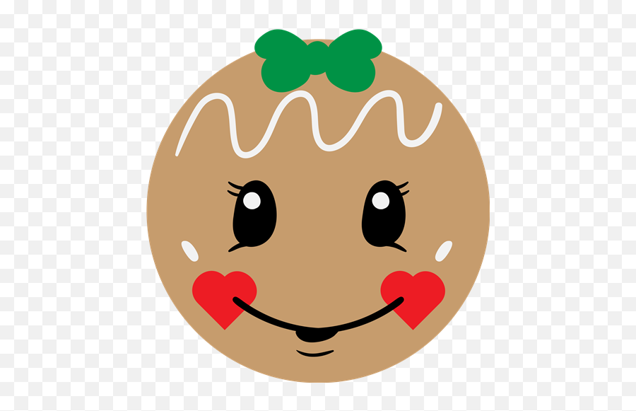 Gingerbread Girl Face - Print Art Emoji,Epileptic Seizure Emoticon