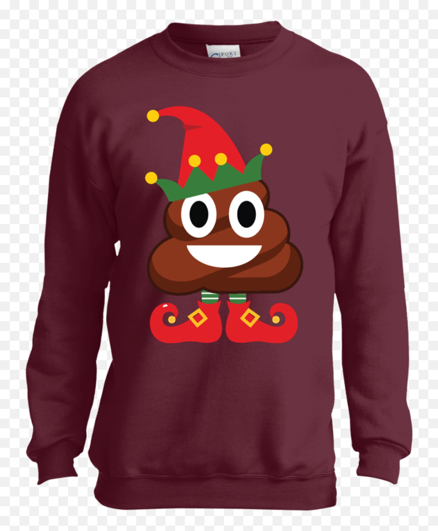 Elf Poop Emoji Funny Christmas Youth Tshirtlssweatshirt - 1967 Dodge Charger Crewneck Sweatshirt,Elf Emoji