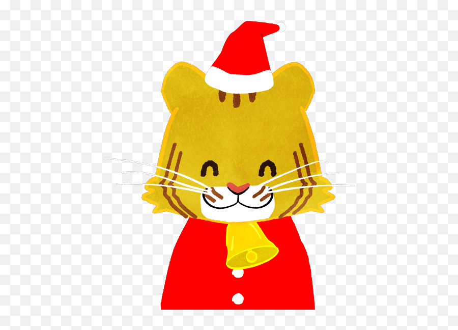 Smiling Tiger In Santa Outfit - Cute2u A Free Cute Emoji,Santa Hug Emoji Text