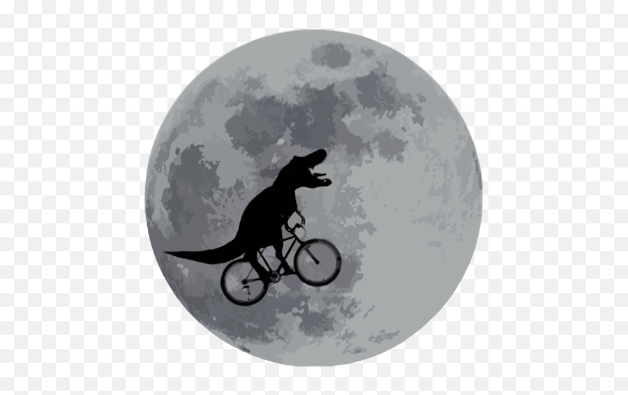 T - Rex Tyrannosaurus Rex Bicycle Moon Tshirt Emoji,T-rex Emoji