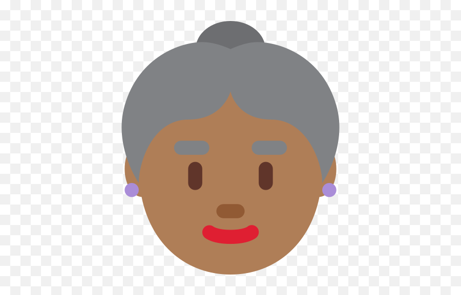 Old Woman Emoji With Medium - Desenho Idosa Morena Png,Old Lady Emoticon