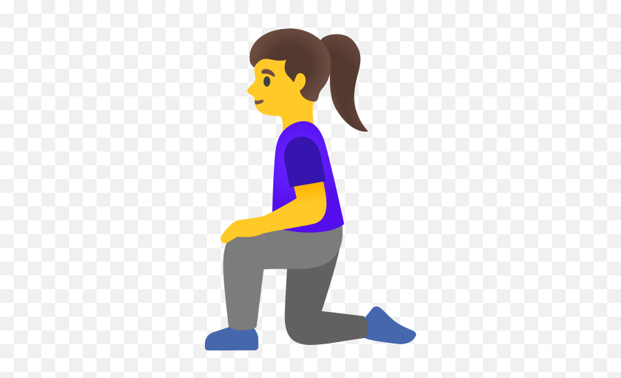 Woman Kneeling Emoji - Man Kneeling Emoji,Knee Slapping Emoji