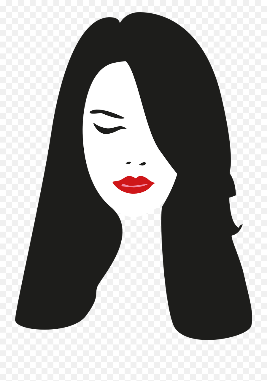 Face Woman Thinking Portrait Png - Silhouette Female Portrait Clipart Emoji,Animasi Emotion
