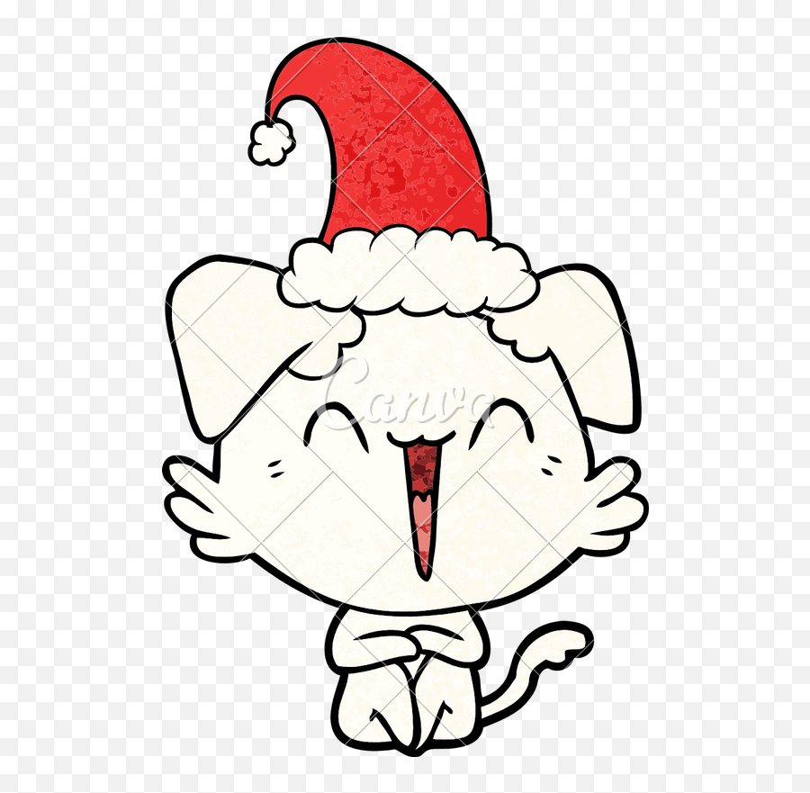 Christmas Dog Cartoon - Dog Panting Drawing Emoji,Disgusted Face Emoji