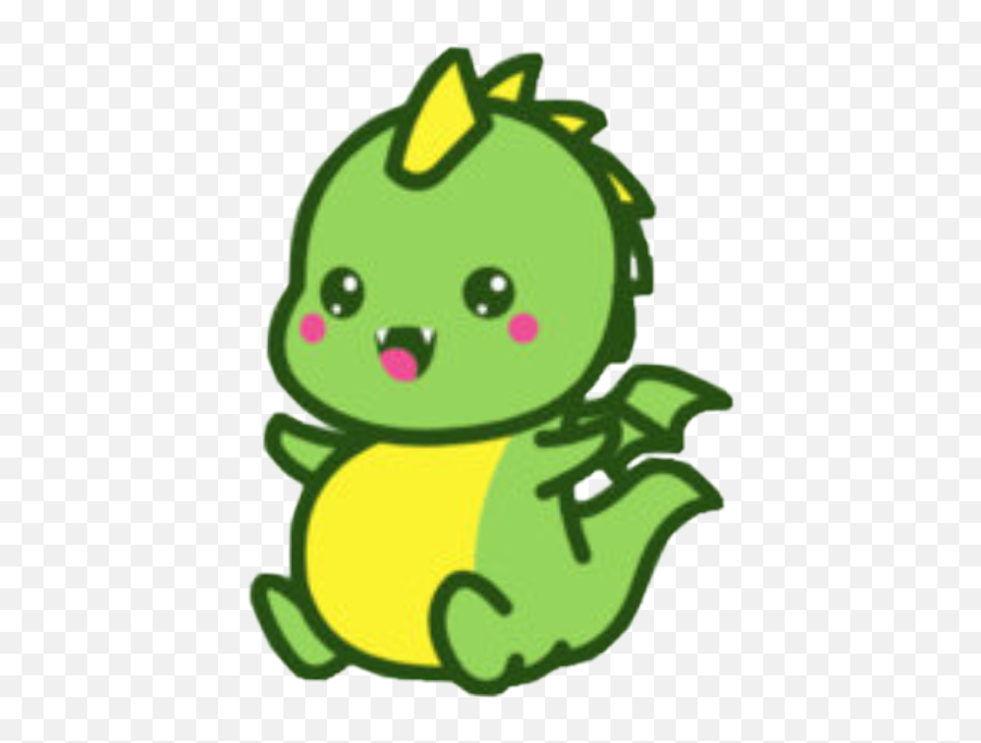 Dragon Kawaii Cute Art Sticker - Tiernos Dibujos De Dinosaurios Kawaii Emoji,Cute Dragon Emojis