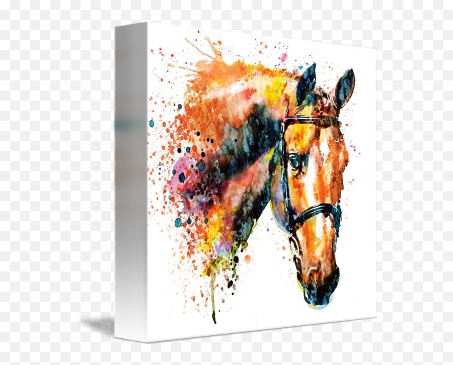 Colorful Horse Head By Marian Voicu Watercolor Horse - Daughter Horse Birthday Card Emoji,Spring Emotion Leonid Afremov