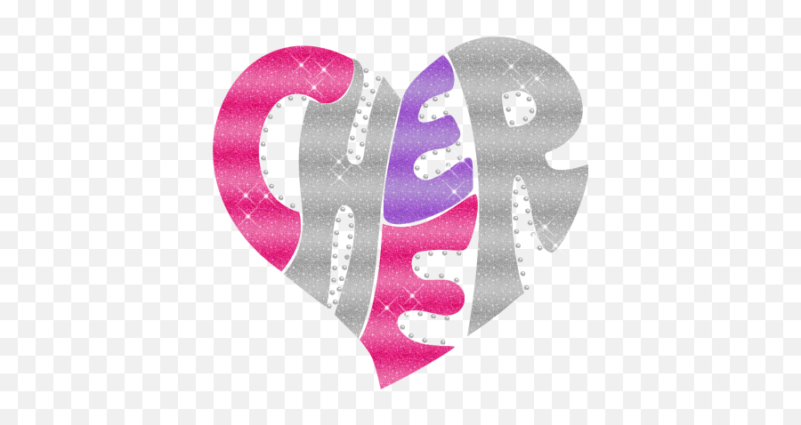 Heart Silhouette Cheer Iron On Glitter Emoji,Cheer Emotion