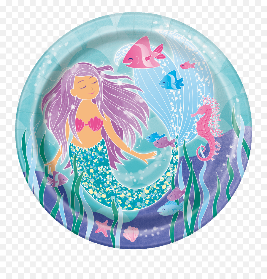 Platos Sirena De 23cm 8 - Mermaid Party Plates Emoji,Comprar Cosas Para Fiestas De Emojis