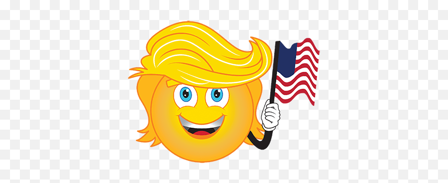 Trump Emoji Flag Heat Transfers - Happy,Sparkle Bar Emoticon