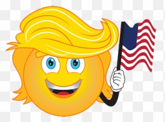 Trump Emoji Flag Heat Transfers - Happy,Sparkle Bar Emoticon