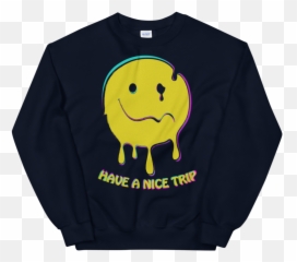 Have A Nice Trip Unisex Sweatshirt - Bad Bunny Anime Girl Emoji,Shroom Emoticon