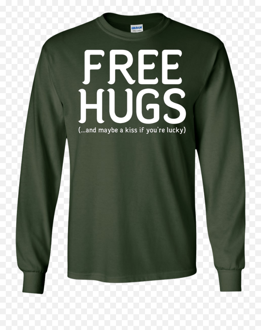 Free Hugs Funny Optimist Humanist - Long Sleeve Emoji,Funny Hugs & Kisses Emojis
