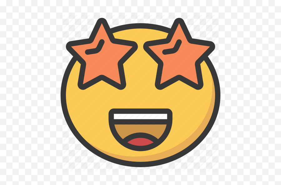 Emoji Emoticon Smile Star Stars - Happy,Starstruck Emoji