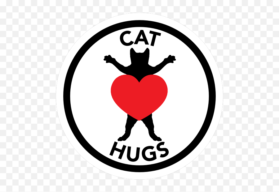 I Love My Cat Hugs With Heart Circle Magnet Emoji,Hugs & Kisses Emoji