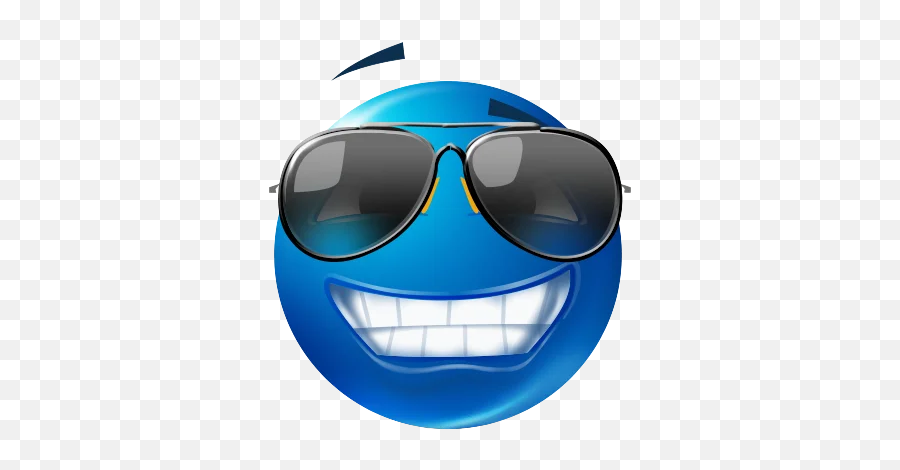 Telegram Sticker From Blue Emotions Pack Emoji,Glasses Emoji B)