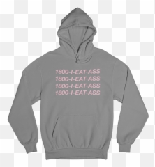 I Eat Ass Gender Neutral Hoodie - Varsity Patch On Hoodie Emoji,Black Emoji Hoodie