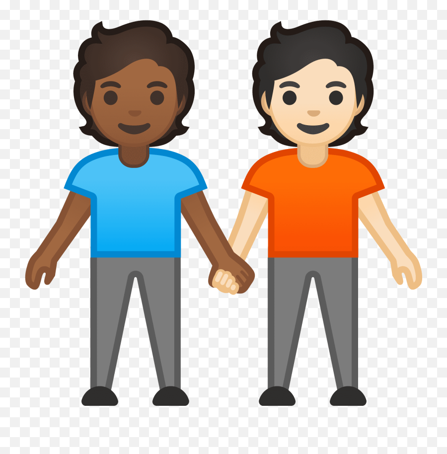 People Holding Hands Emoji Clipart - Dos Niños Dandose La Mano,Emoji Of People