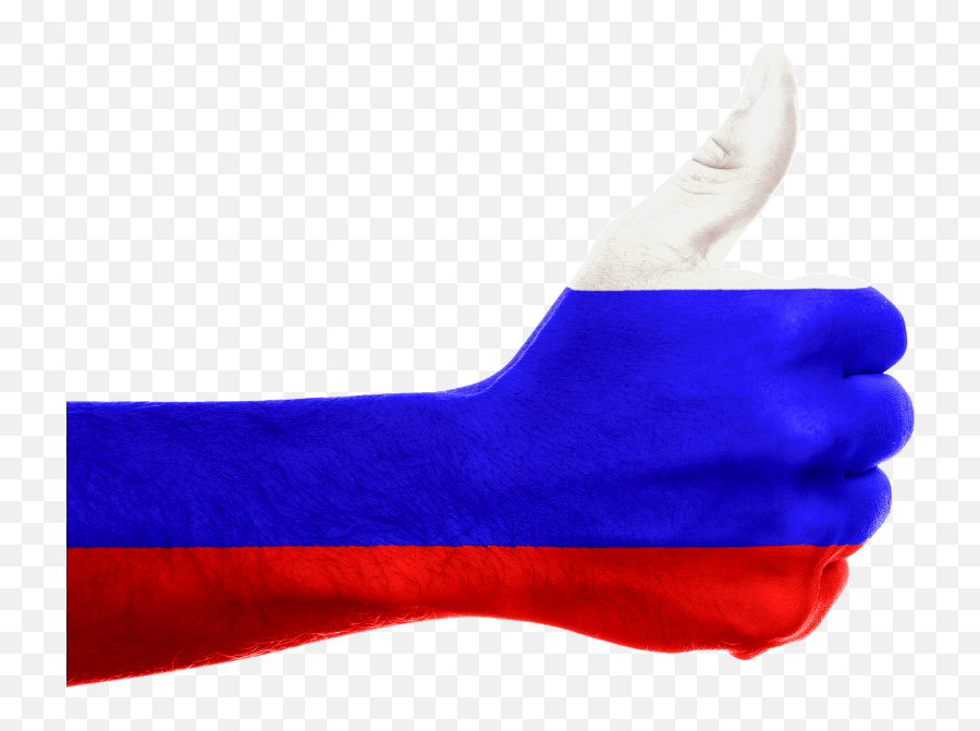 Russia France Flag Like Hand Sticker By Sandra - Russia Flag Hand Emoji,French Flag Emoji No Background