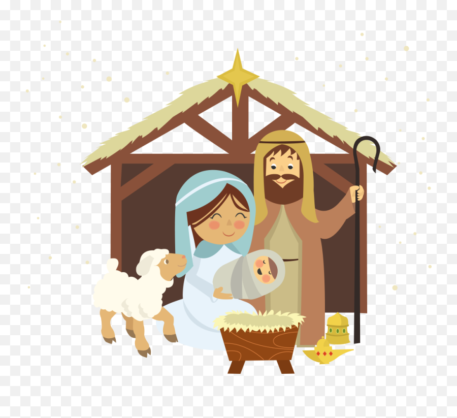 Christmas Novena Of Aguinaldos Nativity Scene Manger - Clipart Nativity Scene Png Emoji,Animated Bethlehem Animals Emoticon