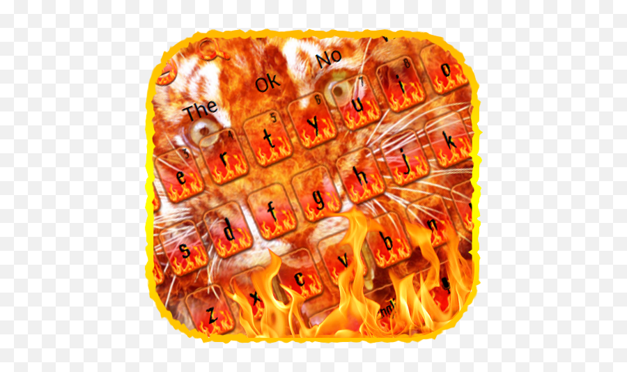 Fire Tiger Keyboard Theme - Vertical Emoji,Fire Emoji Keyboard