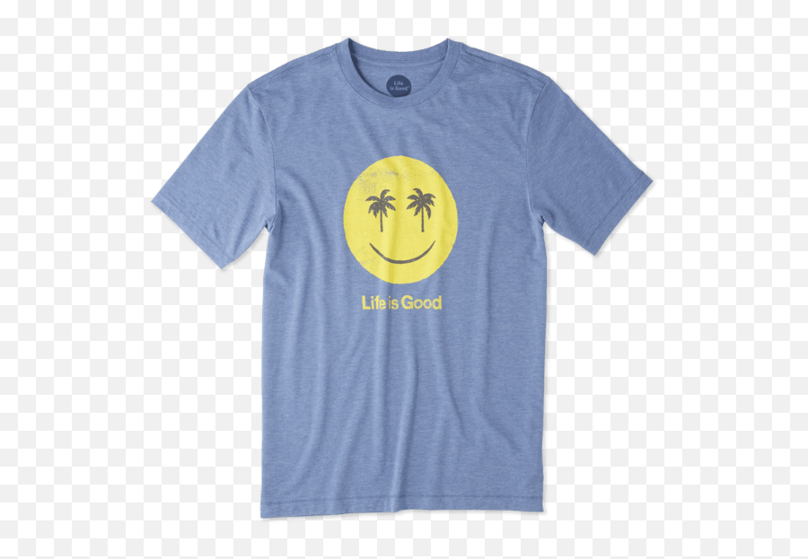 Life Is Good Cool Tee Smiley Palms - Short Sleeve Emoji,Emoticon Wearing Helmet