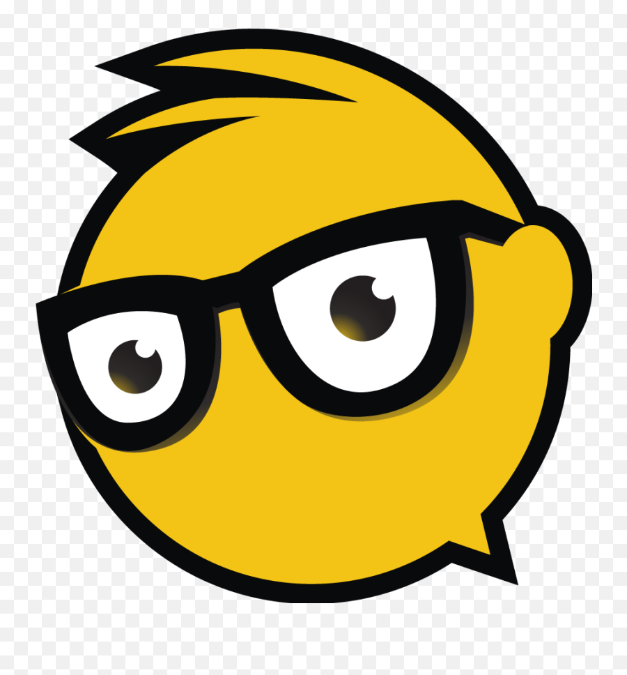 Geekywebtech - Happy Emoji,Emoticon Of Smart Nerd