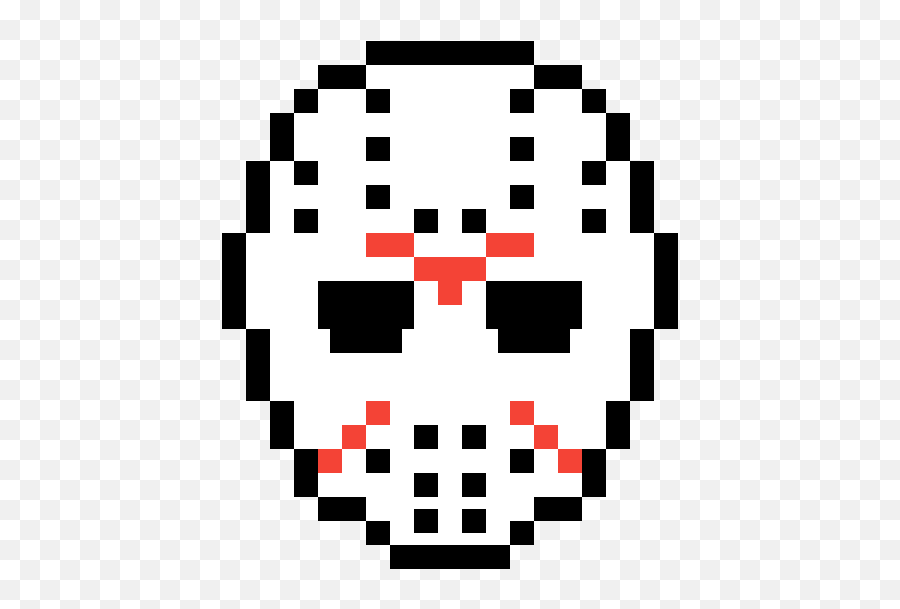 Jason Mask - Jason Mask Pixel Art Clipart Full Size Jason Mask Pixel Art Emoji,Hockey Mask Emoticon