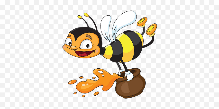 Honey Bee Cartoon Cartoon Bee Bee Clipart - Funny Bees Emoji,Bee Swarm Bee Emojis
