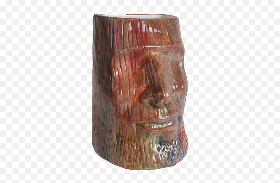 Woodgrain Moai Vase Emoji,Moai Emoji Png
