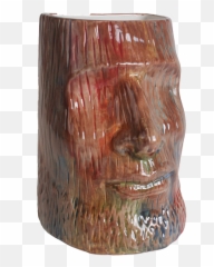 Woodgrain Moai Vase Emoji,Moai Emoji Png
