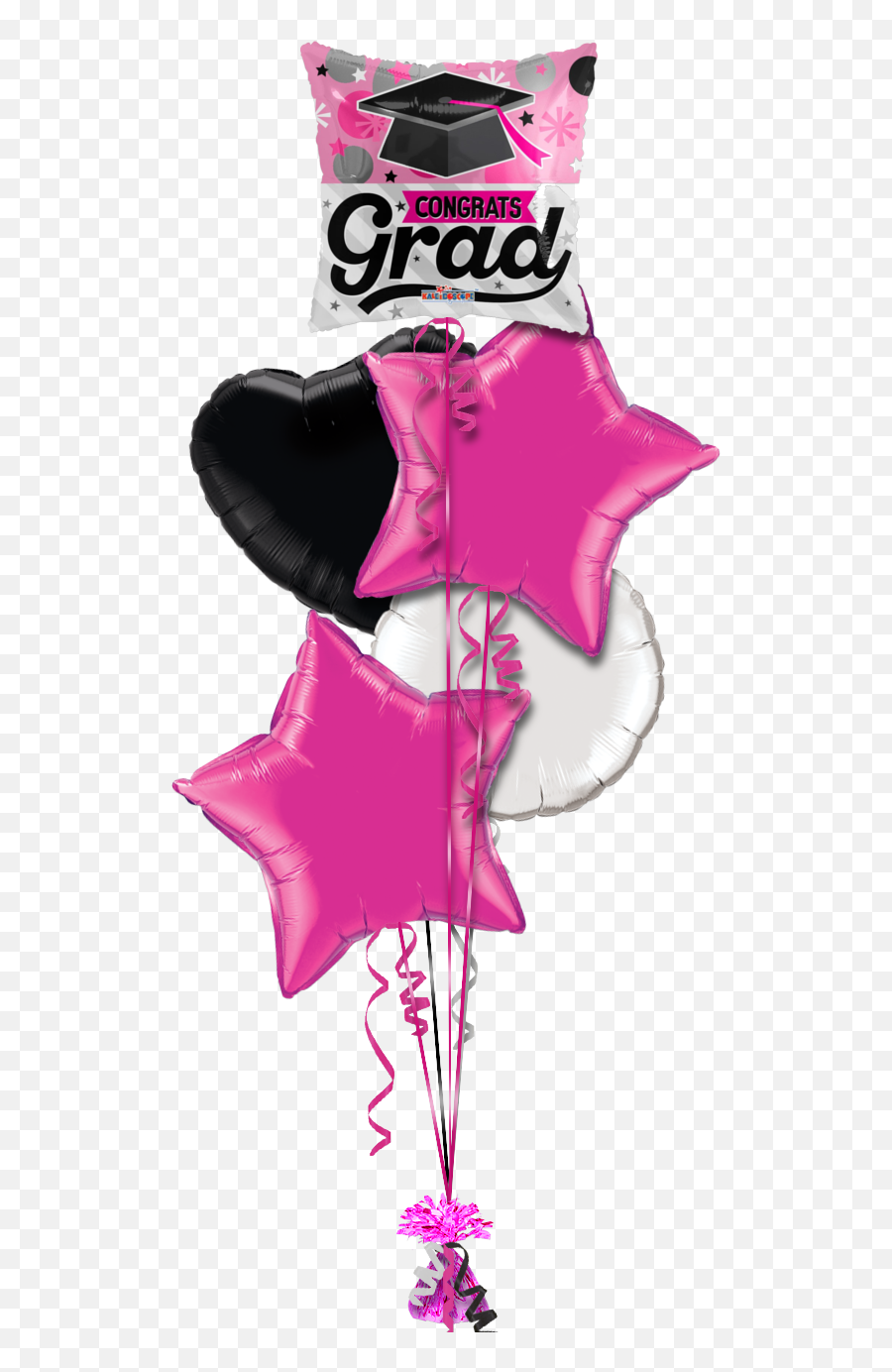 Download Congrats Grad Cap Pink Congratulations Balloon - 18 Minnie Mouse Balloons Png Emoji,Congrats Emoji