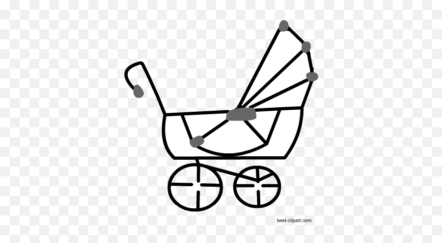 Free Baby Shower Clip Art - Black And White Baby Buggy Clipart Emoji,Emoji Baby Shower Game Free Printable