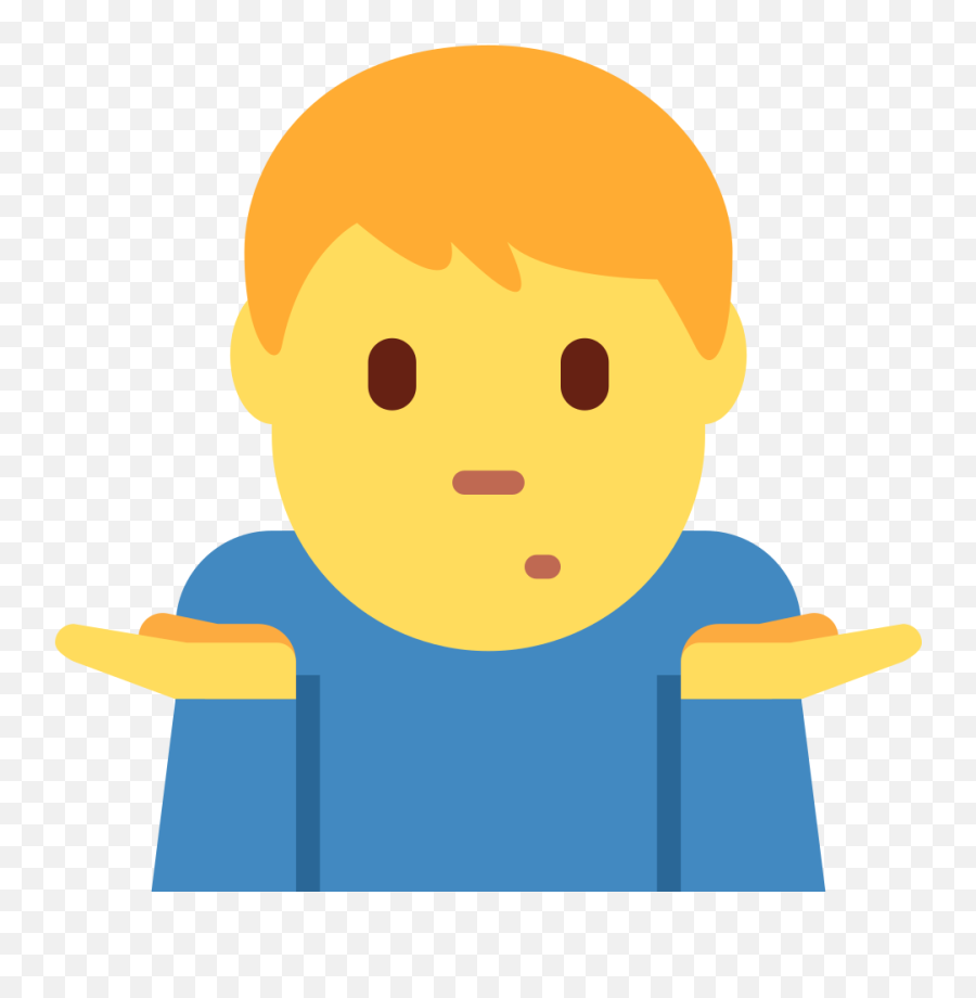 Man Shrugging Emoji Clipart - Man Shrugging Emoji,Shrug Smile Emoji