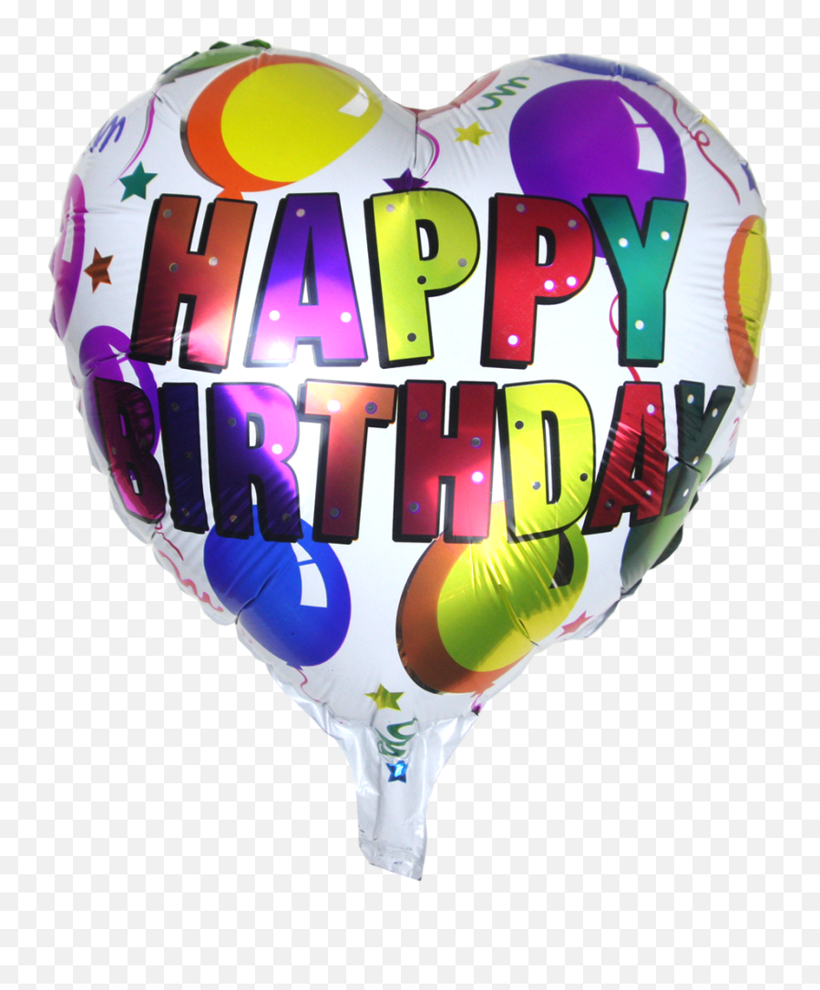 17 Inch Heart Shape Happy Birthday Balloon - Real Happy Birthday Balloon Png Emoji,Emoji Heart Balloons