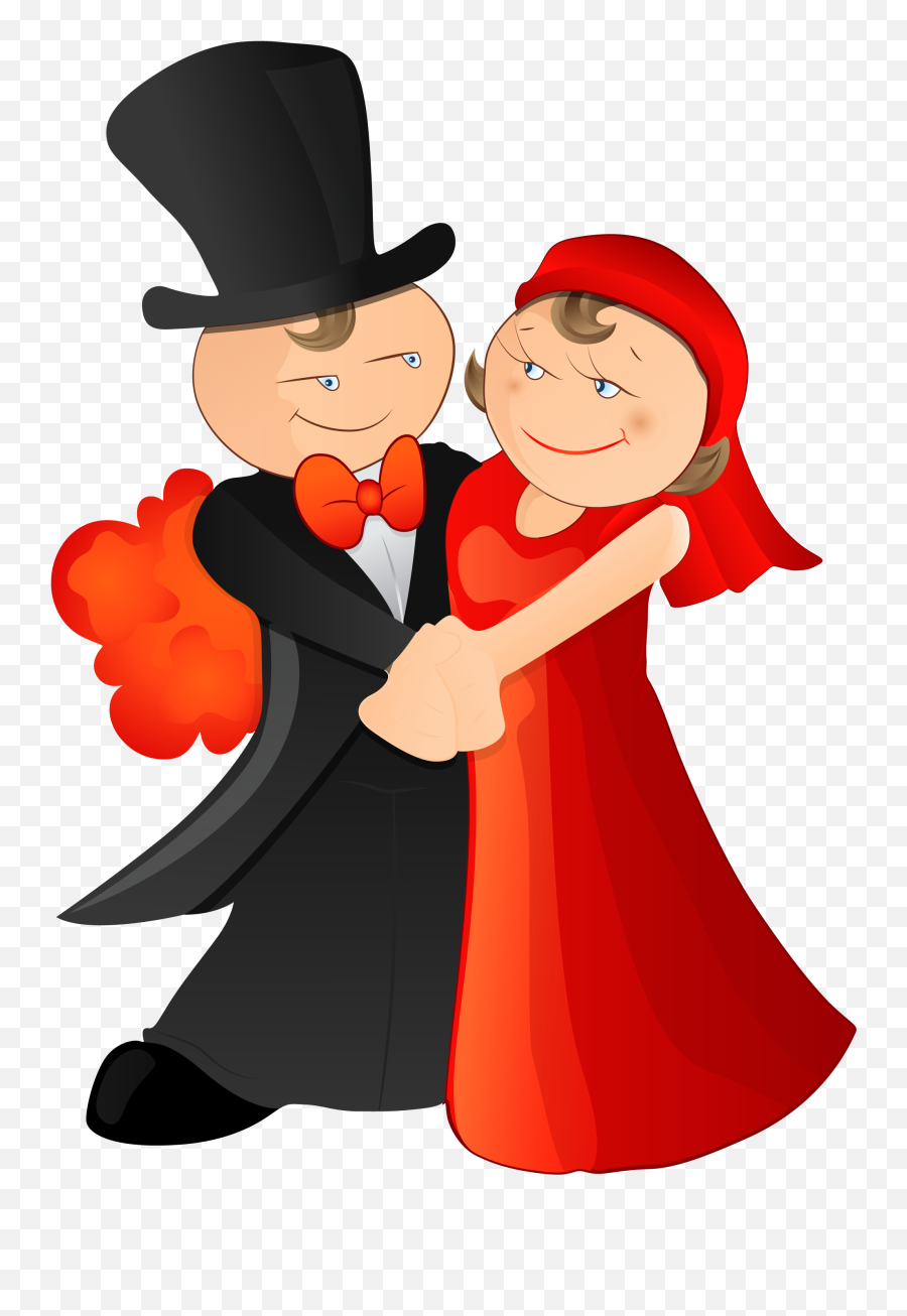 Download Cartoon Marriage Illustration The Bride And Dancing - Formal Wear Emoji,Groom Emoji