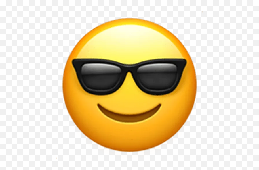 Smiling Face With Sunglasses Ios - Emoji Clipart,Punctuation Emoticons